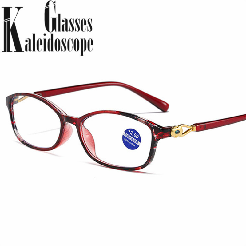 Sinise valguse vastased lugemisprillid Naiste moeprintimine Presbüoopia prillid Väikese raamiga prillid, prillid Diopter +1,5 2,0 kuni 4,0