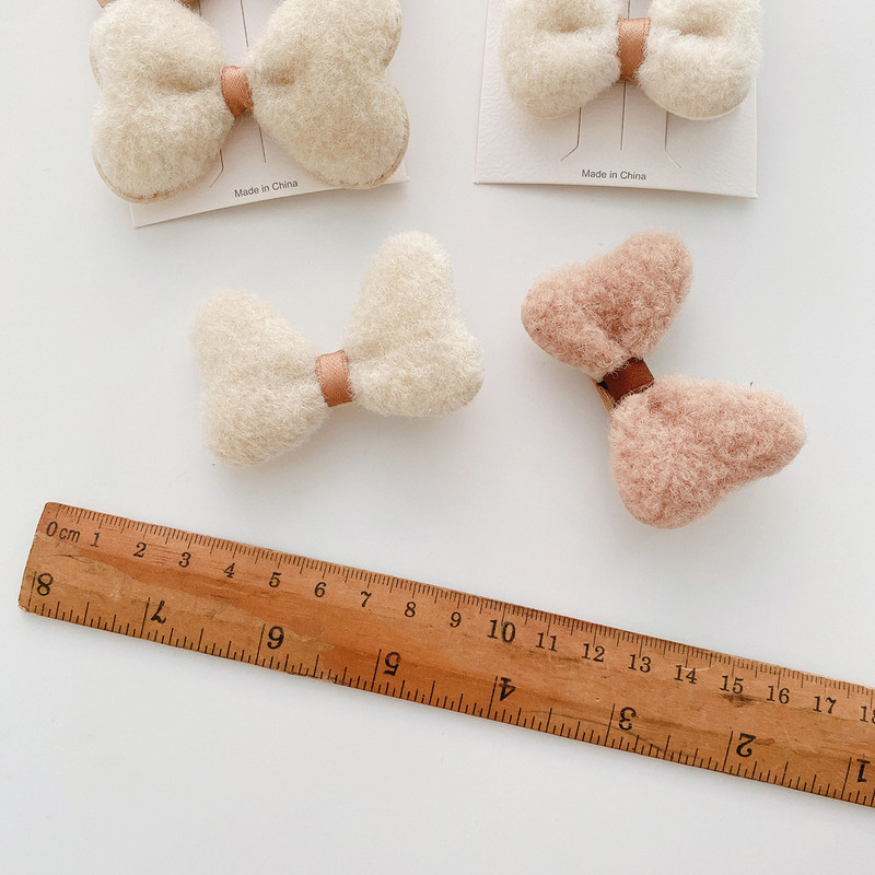 Culoare de toamnă Basic Snap Agrafe pentru căderi de păr pentru bebeluși Agrafe de păr cu urs de desene animate Cafea Culoare caldă Agrafe pentru păr din blană artificială