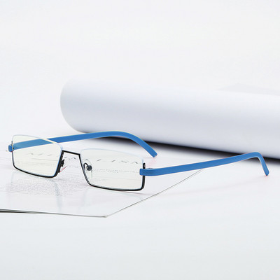 Naočale za čitanje Muškarci Žene Vintage poluokvir TR90 naočale s kutijom Poslovne četvrtaste naočale koje blokiraju plavo svjetlo +100 do +400