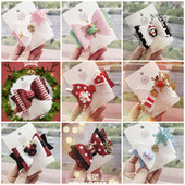 Thumblina 3,5 ιντσών Χριστουγεννιάτικα αξεσουάρ μαλλιών για κορίτσια Χαριτωμένοι χριστουγεννιάτικες φιόγκοι για τα μαλλιά Γιορτινό πάρτι Hairgrips για παιδιά Barrettes