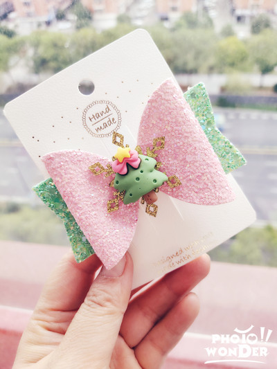 Thumblina 3,5 ιντσών Χριστουγεννιάτικα αξεσουάρ μαλλιών για κορίτσια Χαριτωμένοι χριστουγεννιάτικες φιόγκοι για τα μαλλιά Γιορτινό πάρτι Hairgrips για παιδιά Barrettes