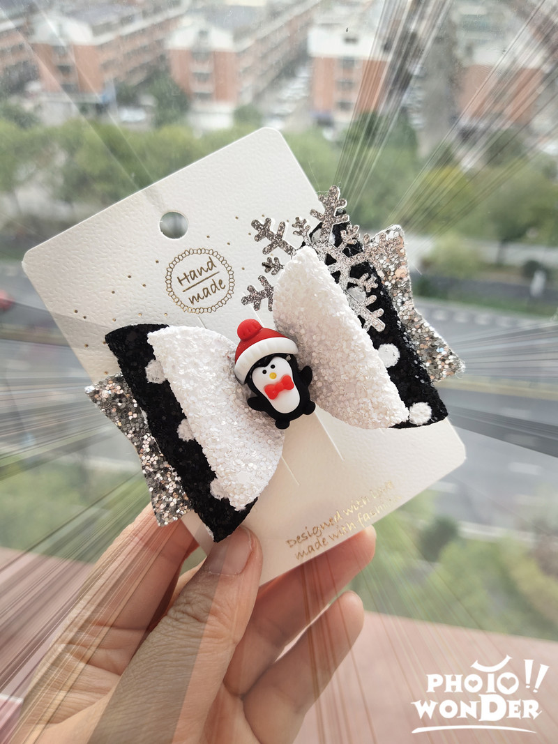 Thumblina 3,5 ιντσών Χριστουγεννιάτικα αξεσουάρ μαλλιών για κορίτσια Χαριτωμένοι χριστουγεννιάτικες φιόγκοι για τα μαλλιά Γιορτινό πάρτι Hairgrips για παιδιά Barrettes