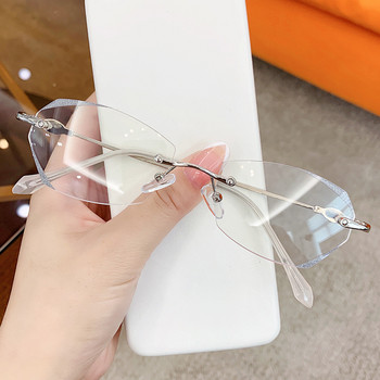 Γυαλιά Myopia Rimless Γυναικεία Ultralight Vintage συνταγογραφούμενα γυαλιά Γυναικεία γυαλιστερά Diamond Leg Blue Light γυαλιά -100 έως -500