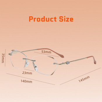 Γυαλιά Myopia Rimless Γυναικεία Ultralight Vintage συνταγογραφούμενα γυαλιά Γυναικεία γυαλιστερά Diamond Leg Blue Light γυαλιά -100 έως -500