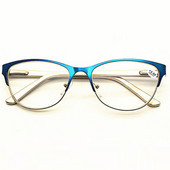 Sieviešu lasīšanas brilles zilas jaunas HD lēcas modes purpursarkana sakausējuma metāla atsperu eņģes rāmja lasīšanas brilles 1,0-3,5 R254