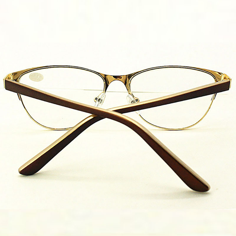 Sieviešu lasīšanas brilles zilas jaunas HD lēcas modes purpursarkana sakausējuma metāla atsperu eņģes rāmja lasīšanas brilles 1,0-3,5 R254