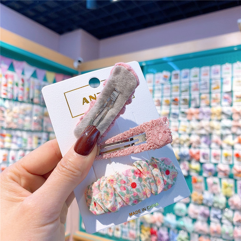 3 buc. Noua fetiță coreeană dulce, prințesă, pliată, colorată, agrafe de păr, accesorii pentru păr, țesătură florală, pentru copii, la modă