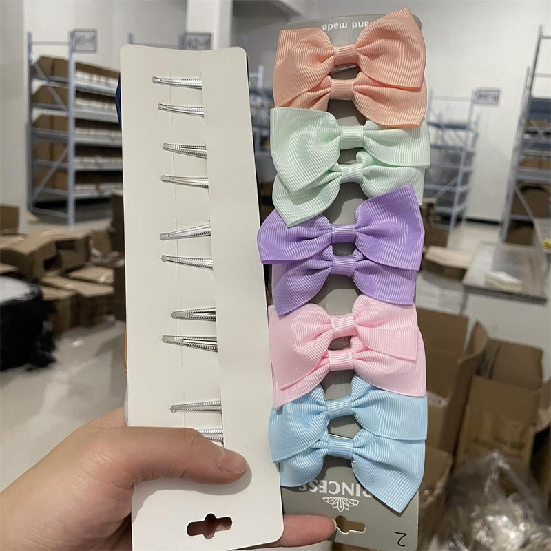 10 db/szett Nylon masni hajcsat aranyos baba színes hajtűk aligátor csíptető csíptetők gyerek haj kiegészítők