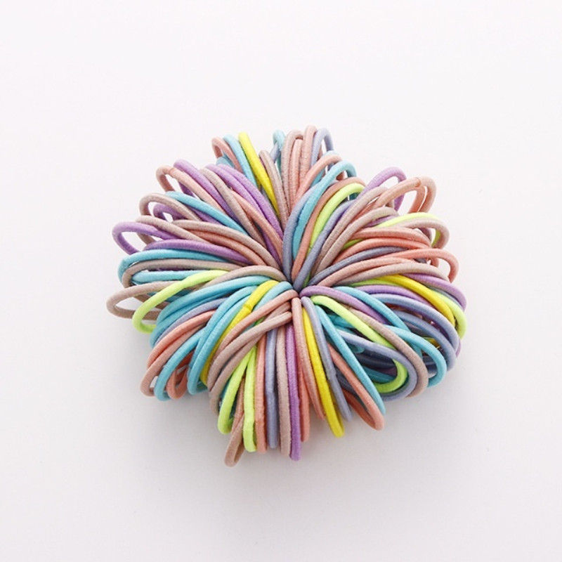 100 bucăți Newlot benzi pentru păr fetiță culoare bomboană banda elastică de cauciuc banda de păr pentru copii bentiță pentru copii Scrunchie accesorii de păr pentru păr
