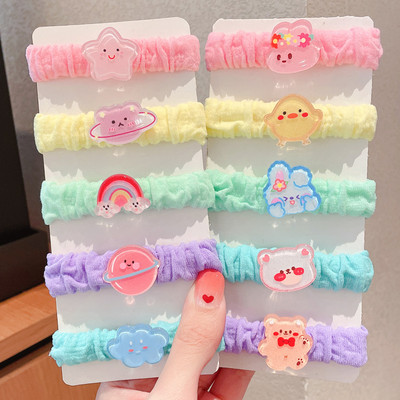 Nove simpatične gumice za kosu za djevojčice Gumice za kosu s mašnama iz crtanog filma Dodaci za kosu Elastična gumica Traka za glavu Dječja gumica za glavu