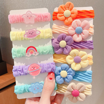Nove simpatične gumice za kosu za djevojčice Gumice za kosu s mašnama iz crtanog filma Dodaci za kosu Elastična gumica Traka za glavu Dječja gumica za glavu