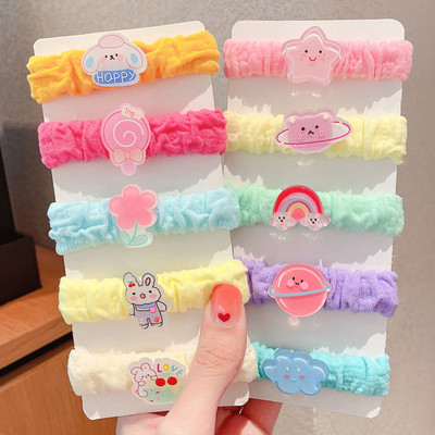 Nove simpatične gumice za kosu za djevojčice Gumice za kosu s mašnama iz crtanog filma Dodaci za kosu Elastična gumica Traka za glavu Dječja gumica za glavu