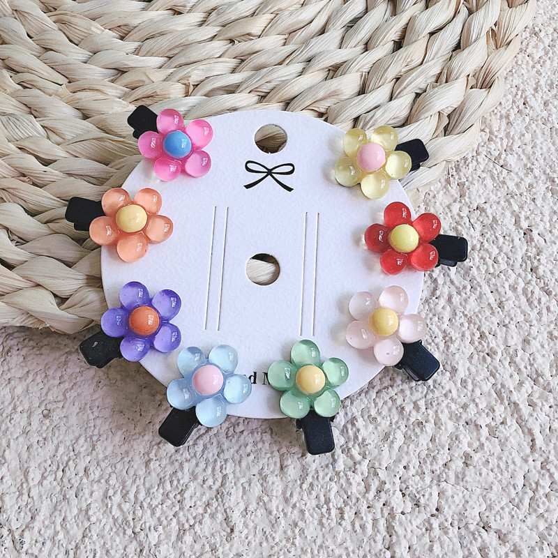 8 kom Žele Flower Girls Aligator štipaljke Slatki bočni konjski rep Ukosnice Dječje hvataljke sa šiškama Mini barette Dodaci za pokrivala za glavu