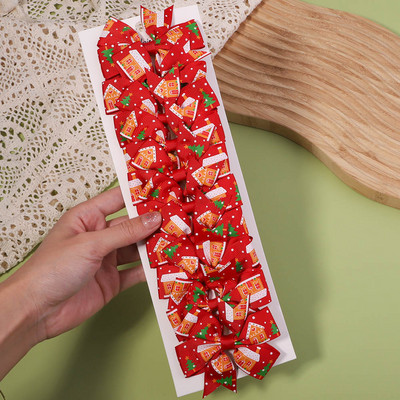 10 bucăți/set de decorațiuni de Crăciun funde agrafe de păr pentru copii, fete, moș Crăciun, agrafe cu papillon, accesorii pentru păr pentru bebeluși