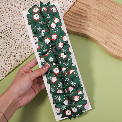 10 bucăți/set de decorațiuni de Crăciun funde agrafe de păr pentru copii, fete, moș Crăciun, agrafe cu papillon, accesorii pentru păr pentru bebeluși