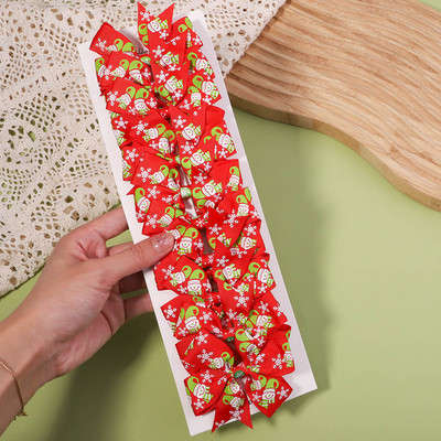 10 bucăți/set de decorațiuni de Crăciun funde agrafe de păr pentru copii, fete, moș Crăciun, agrafe cu papillon, accesorii pentru păr pentru bebeluși