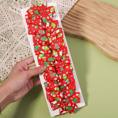 10 bucăți/set de decorațiuni de Crăciun funde agrafe de păr pentru copii, fete, moș Crăciun, agrafe cu papillon, accesorii pentru păr pentru bebeluși