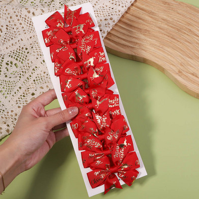 10 bucăți/set de decorațiuni de Crăciun funde agrafe de păr pentru copii, fete, moș Crăciun, agrafe cu papillon, accesorii pentru păr pentru bebeluși