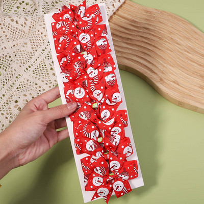 10 bucăți/set de decorațiuni de Crăciun funde agrafe de păr pentru copii, fete, moș Crăciun, agrafe cu papillon, accesorii pentru păr pentru bebeluși