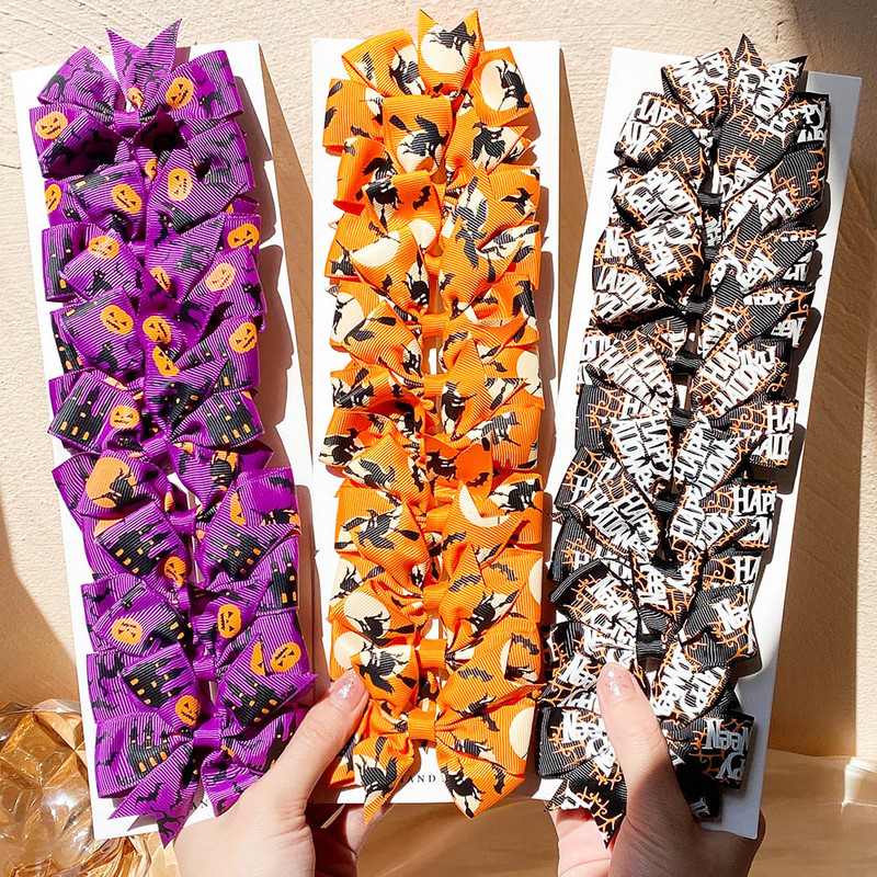 10 bucăți/set de decorațiuni de Crăciun funde agrafe de păr pentru copii, fete, moș Crăciun, agrafe cu papillon, accesorii pentru păr pentru bebeluși