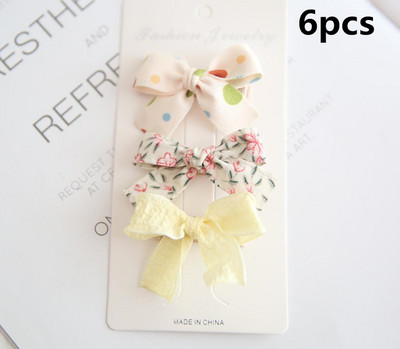 6 buc/set 2021 pentru copii, culori drăguțe, fundă în carouri, ornament de flori, agrafe de păr pentru fetițe, agrafe dulci, dulci, accesorii de păr pentru copii