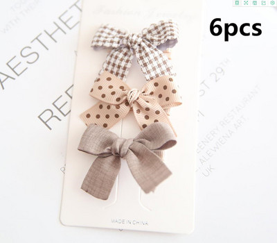 6 buc/set 2021 pentru copii, culori drăguțe, fundă în carouri, ornament de flori, agrafe de păr pentru fetițe, agrafe dulci, dulci, accesorii de păr pentru copii