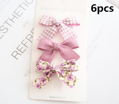 6 buc/set 2021 pentru copii, culori drăguțe, fundă în carouri, ornament de flori, agrafe de păr pentru fetițe, agrafe dulci, dulci, accesorii de păr pentru copii
