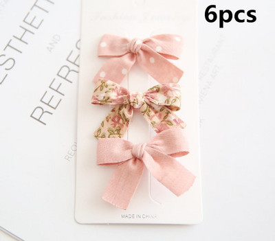 6 buc/set 2021 pentru copii, culori drăguțe, fundă în carouri, ornament de flori, agrafe de păr pentru fetițe, agrafe dulci, dulci, accesorii de păr pentru copii