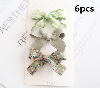 6 buc/set 2021 pentru copii, culori drăguțe, fundă în carouri, ornament de flori, agrafe de păr pentru fetițe, agrafe dulci, dulci, accesorii de păr pentru copii