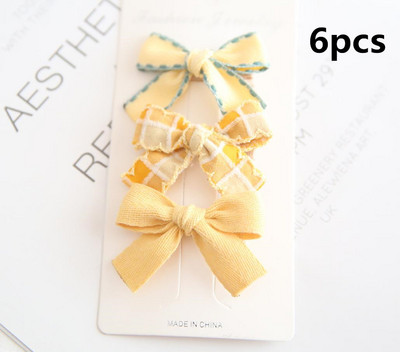 6 buc/set 2021 pentru copii, culori drăguțe, fundă în carouri, ornament de flori, agrafe de păr pentru fetițe, agrafe dulci, dulci, accesorii de păr pentru copii