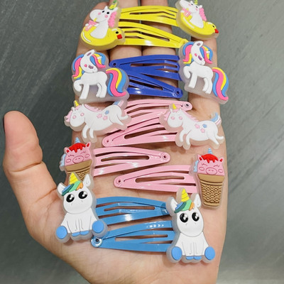 10 ΤΕΜ/Σετ για κορίτσια Φωτεινά Κλιπ μαλλιών με ουράνιο τόξο κινουμένων σχεδίων Παιδικές υπέροχες φουρκέτες Headband Barrettes Μόδα αξεσουάρ μαλλιών Δώρο για πάρτι