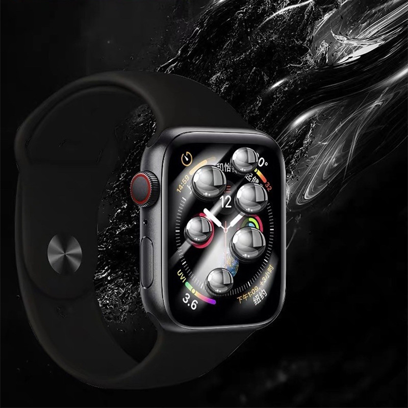 Minkštas stiklas skirtas Apple Watch serijai 7 45mm 41mm iWatch 6 5 4 3 se 44mm 40mm 42mm 38mm 9D HD Full Film Apple watch ekrano apsauga
