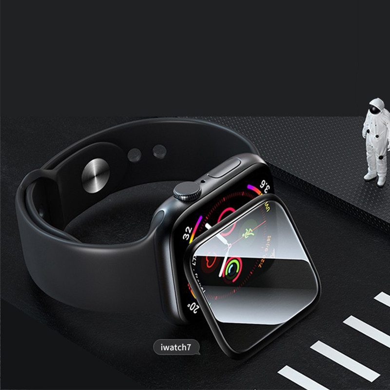 Minkštas stiklas skirtas Apple Watch serijai 7 45mm 41mm iWatch 6 5 4 3 se 44mm 40mm 42mm 38mm 9D HD Full Film Apple watch ekrano apsauga