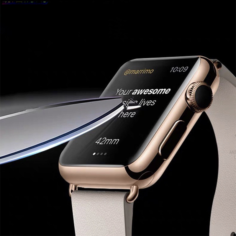 Minkštas stiklas skirtas Apple Watch serijai 7 45mm 41mm iWatch 6 5 4 3 se 44mm 40mm 42mm 38mm 9D HD Full Film Apple watch ekrano apsauga