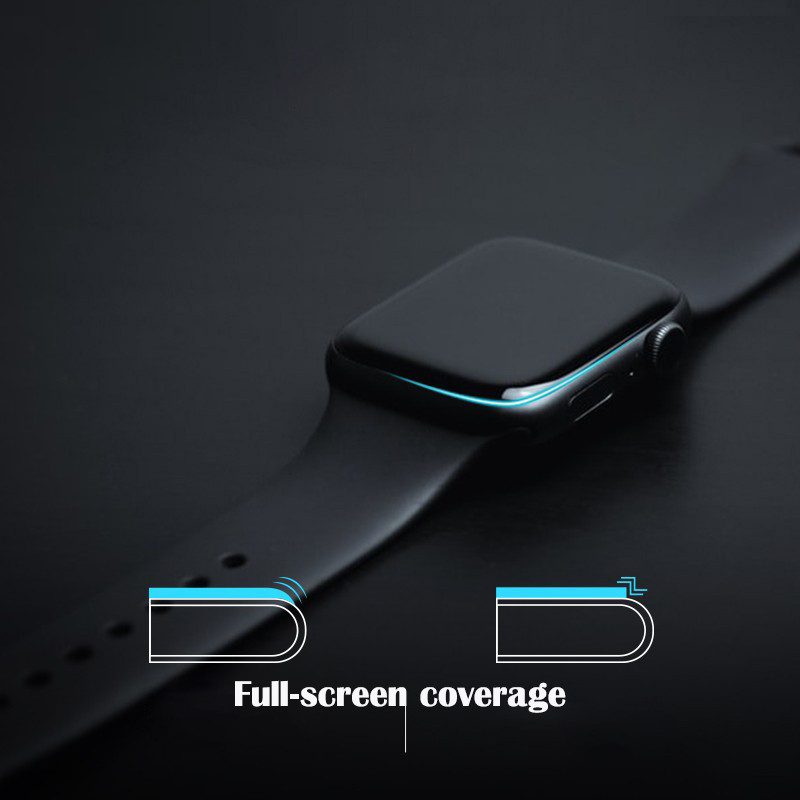 Minkštas stiklas skirtas Apple Watch serijai 7 45mm 41mm iWatch 6 5 4 3 se 44mm 40mm 42mm 38mm 9D HD Full Film Apple watch ekrano apsauga