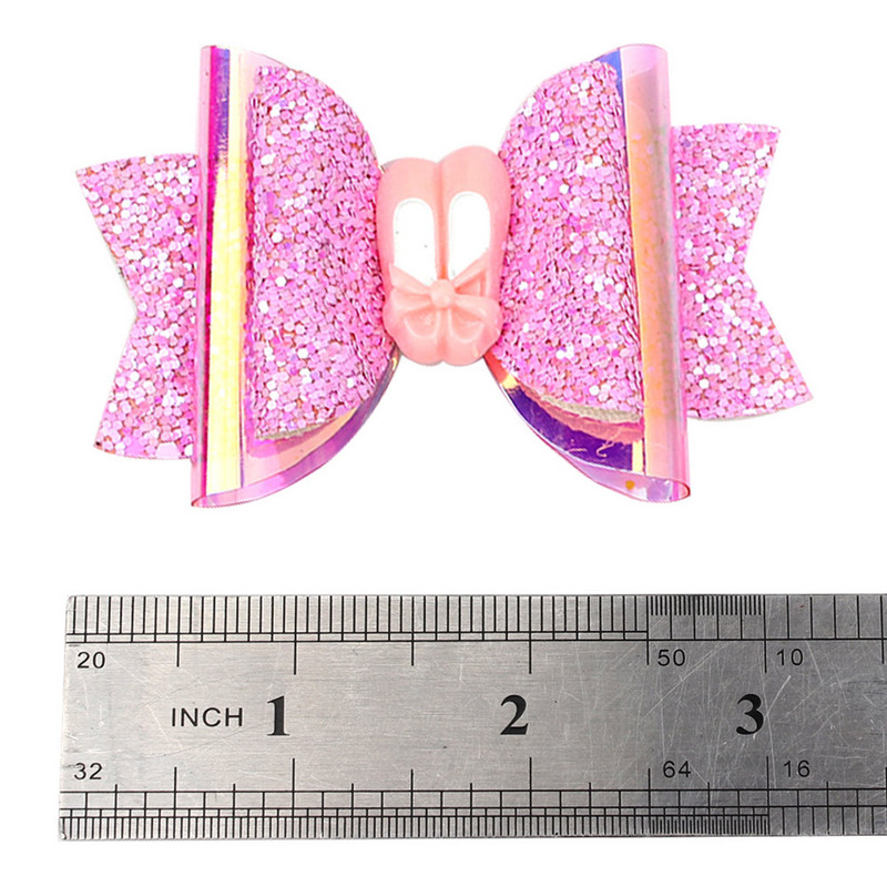 2Pcs/lot 3'' PINK svjetlucave mašne kopče za djevojčice Back to School dodaci za kosu Dance Party mašne Ukosnice za kosu za djecu