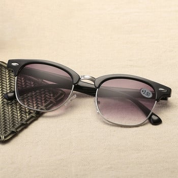 Половина метални слънчеви очила за четене Дамски слънчеви очила с кафяви лещи Очила за пребиопия Очила с диоптър +1,0 +1,5 +2,0 +3,0 +4,0