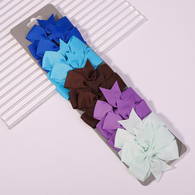 10 бр./компл. Едноцветни панделки Grosgrain, щипки, щипки, щипки за коса, щипки за коса за момиче, бутикова щипка за коса, аксесоари за глава, детски аксесоари за коса