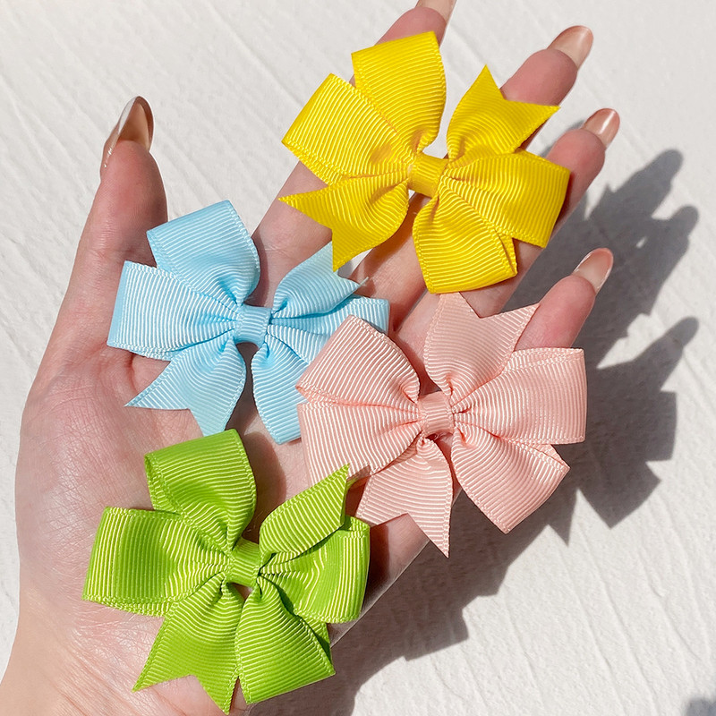 10 бр./компл. Едноцветни панделки Grosgrain, щипки, щипки, щипки за коса, щипки за коса за момиче, бутикова щипка за коса, аксесоари за глава, детски аксесоари за коса