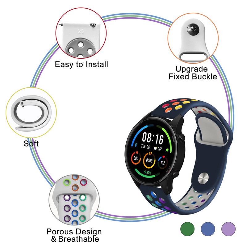 Remen za Xiaomi Mi Watch S1 Aktivni silikonski remen za Xiaomi Watch S1 Aktivna narukvica 22 mm remen za Xiao Mi Watch Dodaci