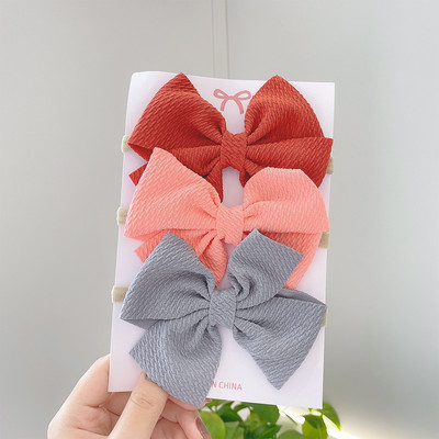 3 bucăți/set bentiță pentru bebeluși cu fundă drăguță de culoare solidă pentru fetițe bentite elastice cu fundiță benzi pentru păr nou-născut turban accesorii pentru păr pentru copii