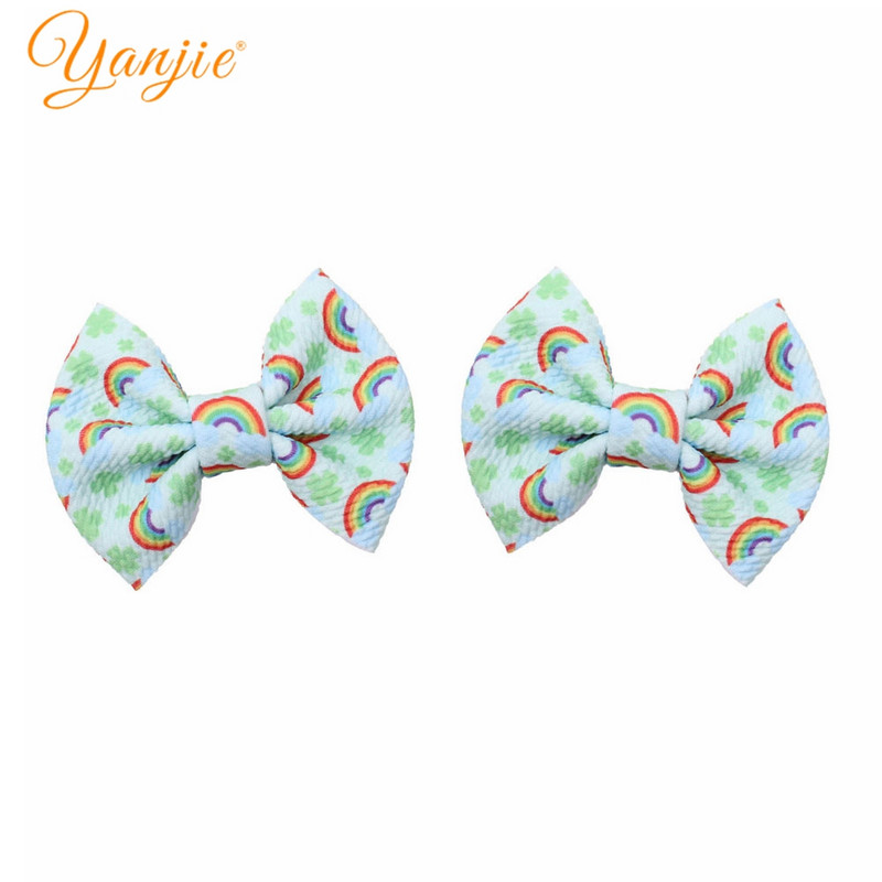 2023 Festivalul de Valentine`s Clasic 4" țesătură cu glonț imprimat arc de păr Accesorii de păr pentru fete DIY Accesorii pentru păr Agrafă de păr