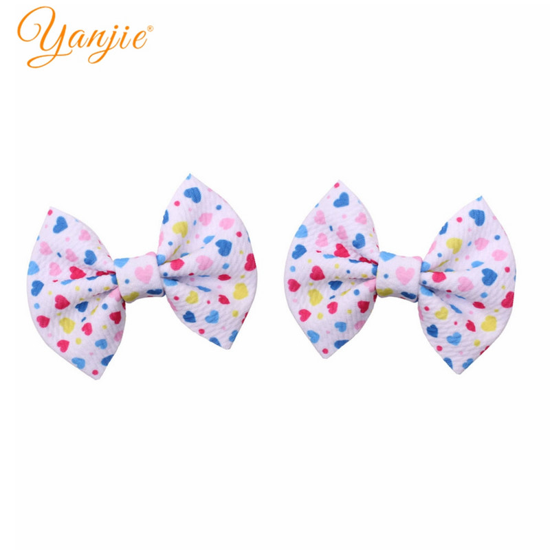 2023 Festivalul de Valentine`s Clasic 4" țesătură cu glonț imprimat arc de păr Accesorii de păr pentru fete DIY Accesorii pentru păr Agrafă de păr