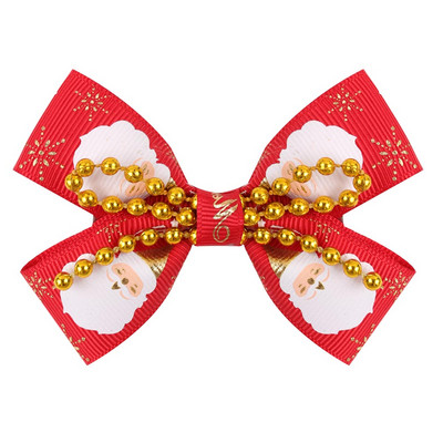 ncmama funde de păr de Crăciun agrafă de păr pentru fete, carouri bronzate, panglici grosgrain fundite ace de păr cu accesorii de Crăciun 1buc