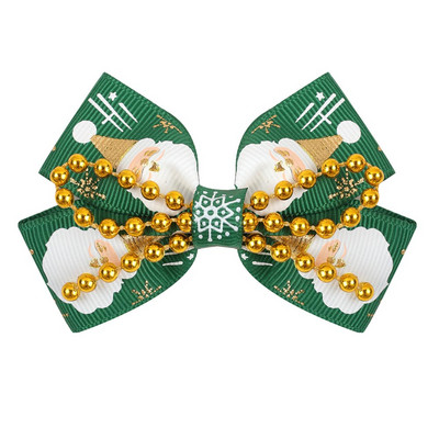 ncmama funde de păr de Crăciun agrafă de păr pentru fete, carouri bronzate, panglici grosgrain fundite ace de păr cu accesorii de Crăciun 1buc