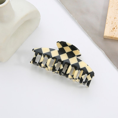 Ekskluzivne višestruke vintage šahovske kandže za kosu korejske elegantne ženske karirane kopče za morskog psa Ins ukosnice Dodaci za kosu