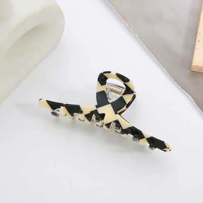 Ekskluzivne višestruke vintage šahovske kandže za kosu korejske elegantne ženske karirane kopče za morskog psa Ins ukosnice Dodaci za kosu