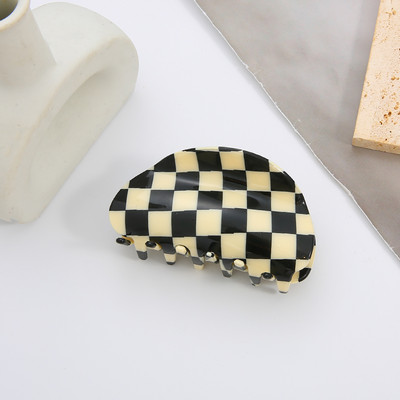 Ekskluzivne višestruke vintage šahovske kandže za kosu korejske elegantne ženske karirane kopče za morskog psa Ins ukosnice Dodaci za kosu