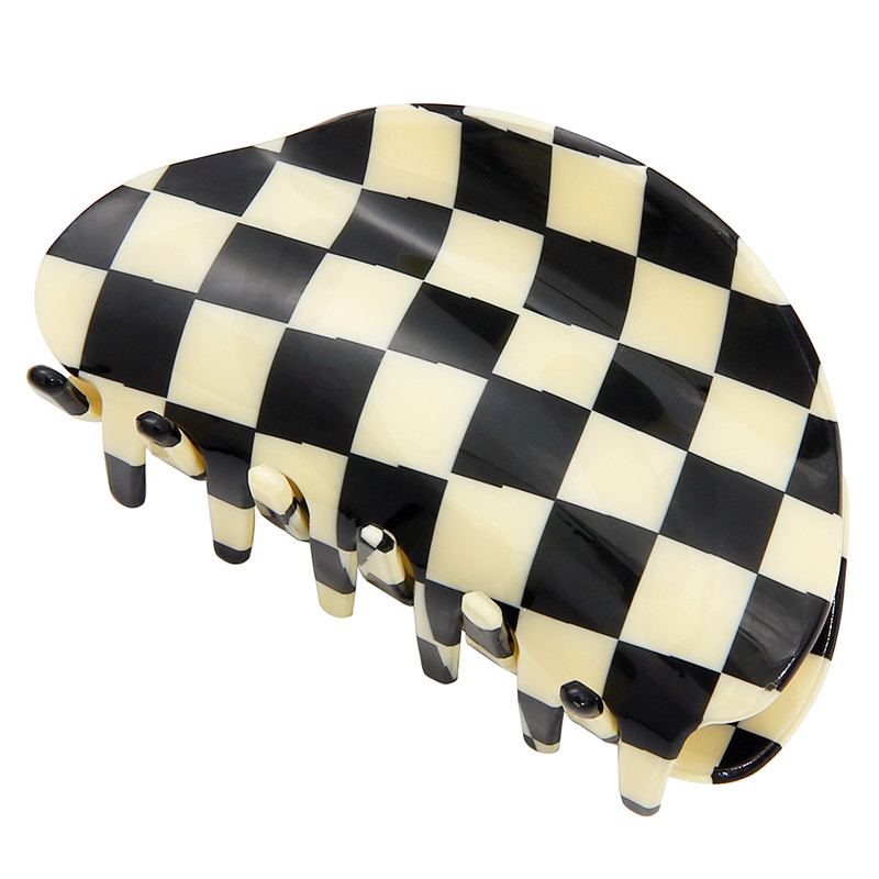 Ekskluzivne višestruke vintage šahovske kandže za kosu korejske elegantne ženske karirane kopče za morskog psa Ins ukosnice Dodaci za kosu