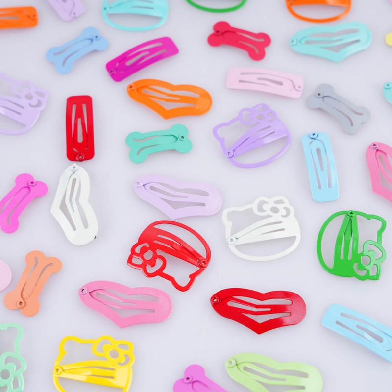 30kom/lot Modni kreativni kost, mačje srce, kvadratni oblik, stilski ukrasi, šiške sa strane, kopče za kosu, dječji dodaci u mješovitim bojama